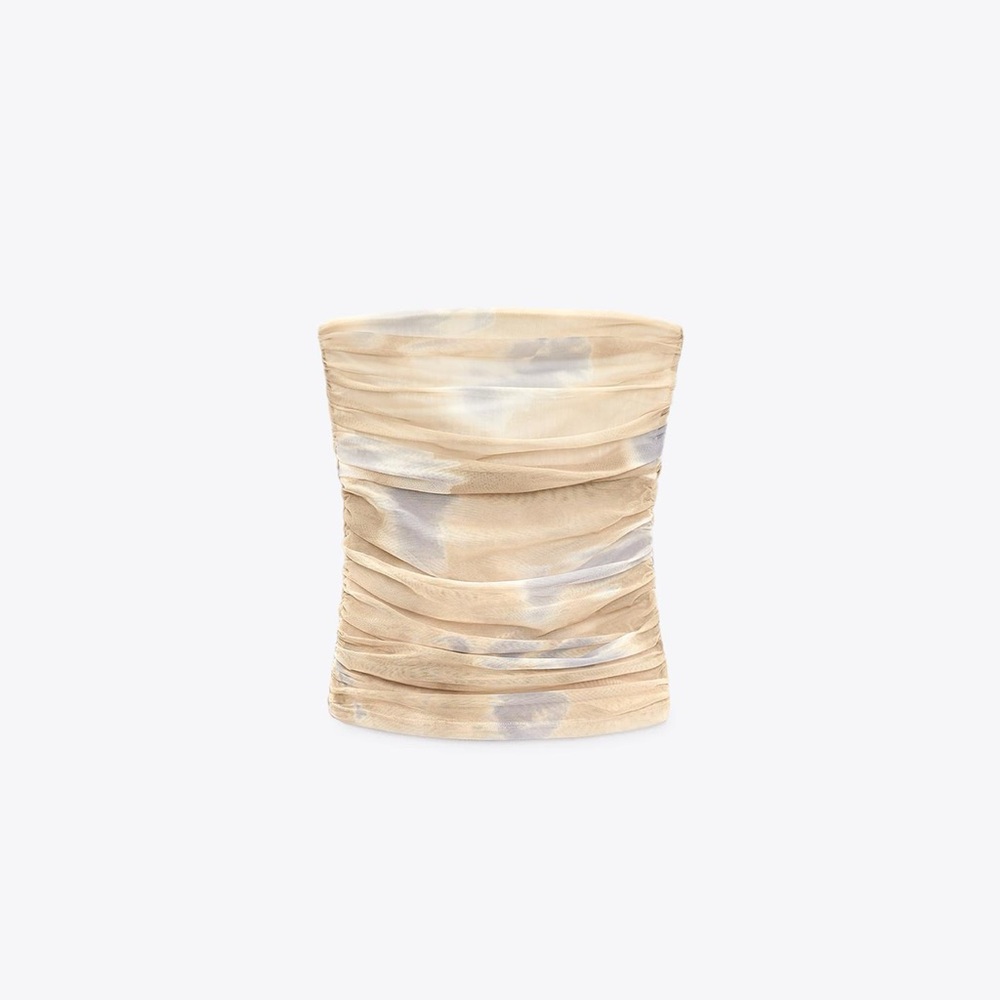 Zara Printed Tulle Top